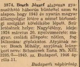 Bosch József nácibarát